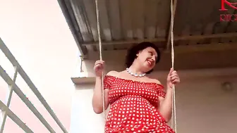 Depraved Adorable housewife has fun without underwear on the swing. Skank swings and shows her super twat. Close-up cunt. Close-up