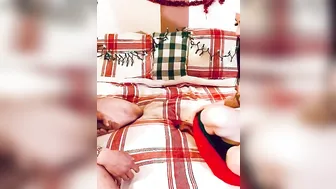 Santa’s little elf skank takes it inside her tight little booty for the first time.