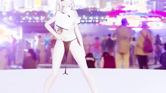 【MMD R-barely legal SEX DANCE】INTENSE CITY HAKU DANCING SHOWING HER GIGANTIC EXITTING BOOBIES セクシーな女の子[MMD]