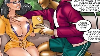 My sons Best Friend #1 - Cheating mom Fuck by young Man with a big black cock || Vagina stretching || Comic