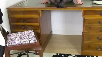 Big Tit old Devon masturbates into pantyhose