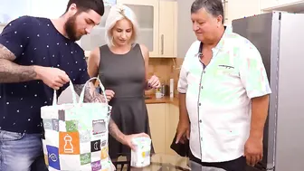 DADDY4K. Blonde cunt with mouth with bald muff humped by stepdad