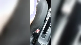 Latin cunt with mouth doing reverse turf job inside the vehicle