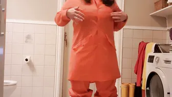 Having Fun with oil and rainwear gets ready for sex