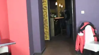 Barely Legal barmaid screws oldie inside reverse