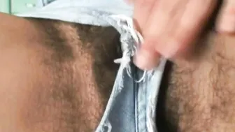 Bushy pussied teenie banged by mature man’s dick