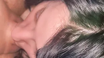 Hispanic sucks penis getting pounded and facial creampie