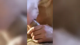 Zoe blows cock