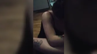 playful fiance laughs about cum into her eye