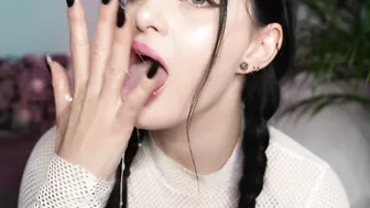 Training my sloppy deep throat skillz with a long sex toy