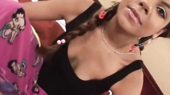 Adorable 19 yo yr mature w Pigtails getting Boned into African point of view Sex Tape