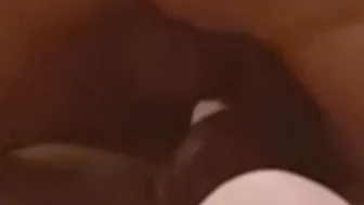 Double penetration bitch screams from 2 huge dicks a lot of cum on her booty