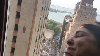 point of view Fucking into Front of a Window into New York City so the Whole City Can View
