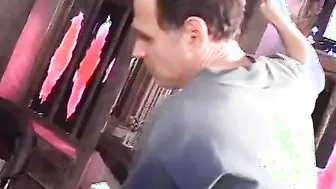 Behind the scenes footage of porn stars into action