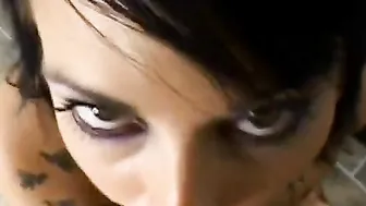 Pierced cocksucker wants to taste cum and gotten creampie on
