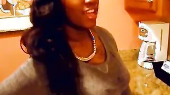 Curvy african maid getting banged into the hotel room
