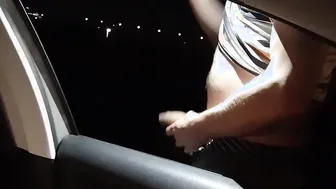 Cheating GF needs to wank a voyeur into a parking