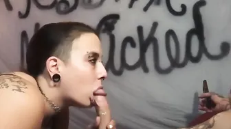 Friendly cougar eats up his huge thick penis