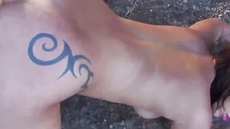 Bikini Bae with pierced vagina ride rough on beach