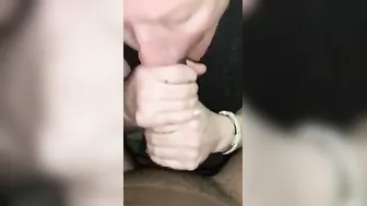 Cheating White women getting mouthful of cum from neighbor big black cock