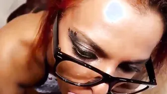 Deep Condom Fellatio Huge Penis