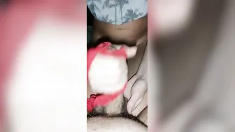 Edging Hand Job for a Gigantic Cum Load on Red Lingerie