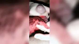 Edging Hand Job for a Gigantic Cum Load on Red Lingerie