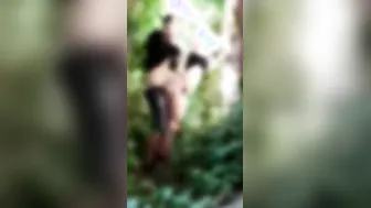 anonymous lovers fucking into the woods