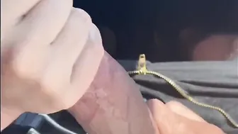 Hitchhiking - Big Boobed Milf jerks me off while Driving