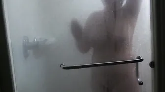 Nerdy White Mom Takes a Quick Shower at the Hotel