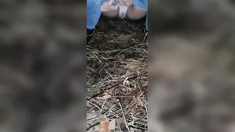 19 Year Old Slim Hoe Pee Outside inside Outdoor Park
