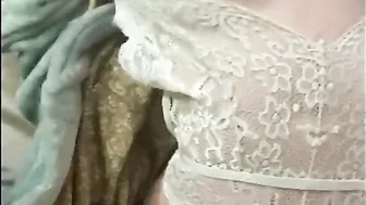 Panties stripping and touching myself as my man watches before sex