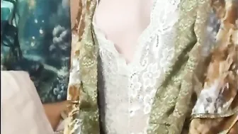 Panties stripping and touching myself as my man watches before sex