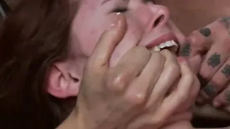 Bikers offer bukkake to ginger Beauty