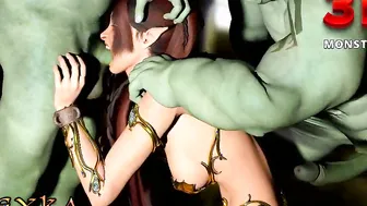 b. Goblin fucks imprisoned Elf Princesss booty. 3D Animated