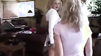 Thin blonde 19 year old gets naked and mastrubates