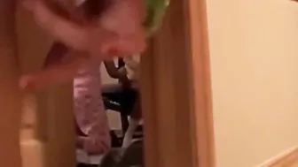 Thin blonde 19 year old gets naked and mastrubates