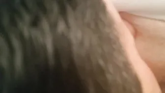 Her cunt is wet soak after peeing as she pulls me in the toilet while bf is almost home