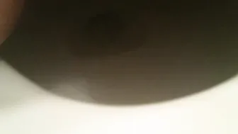 Her cunt is wet soak after peeing as she pulls me in the toilet while bf is almost home
