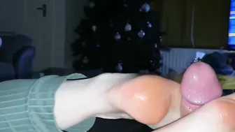 Slow gentle sole stroke from silky rose