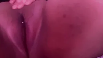View close up as I stretched my fat twat open just for you(; soak solo vagina play