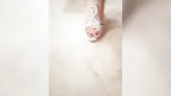 Hot Long Nails Foot  Silver High Heels