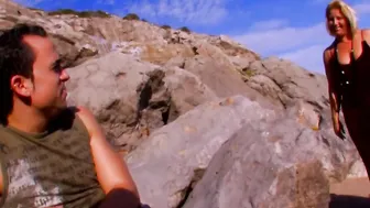 Stranger on beach fucks blond inside pantyhose