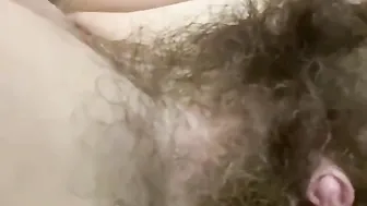 unshaved twat huge clitoris closeup crazy sexy bush