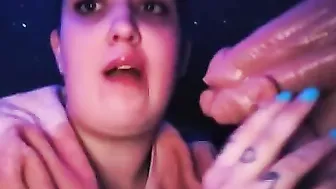 Sucking Off my Triple Dick Sex Toy  bbcs