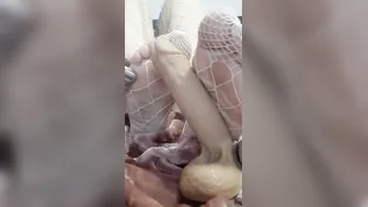 Leonas Fishnet toejob. Quick before her husband getting home