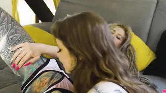 TATTOO lesbians eighteen share a african PENIS - ANAL gape atm double BLOWJOB - Anuskatzz Eden Ivy - pov