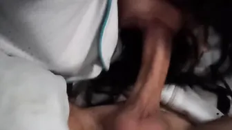 Oral Sex and masturbation for turned on man with huge penis comes out a lot of milk