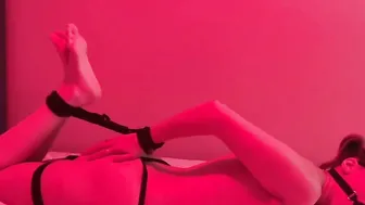 hogtied and gagged with a dildo and left to squirm into satisfaction