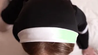 The nun getting freaky from a huge penis and takes cum into her tight vagina. Karneli Bandi